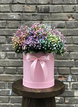 Цветочная композиция из Гипсофила и Розы в шляпной коробке #REPLACE_PRED# Баранчинский