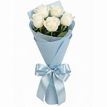 Букет 5 Белых роз Проуд в Баранчинский