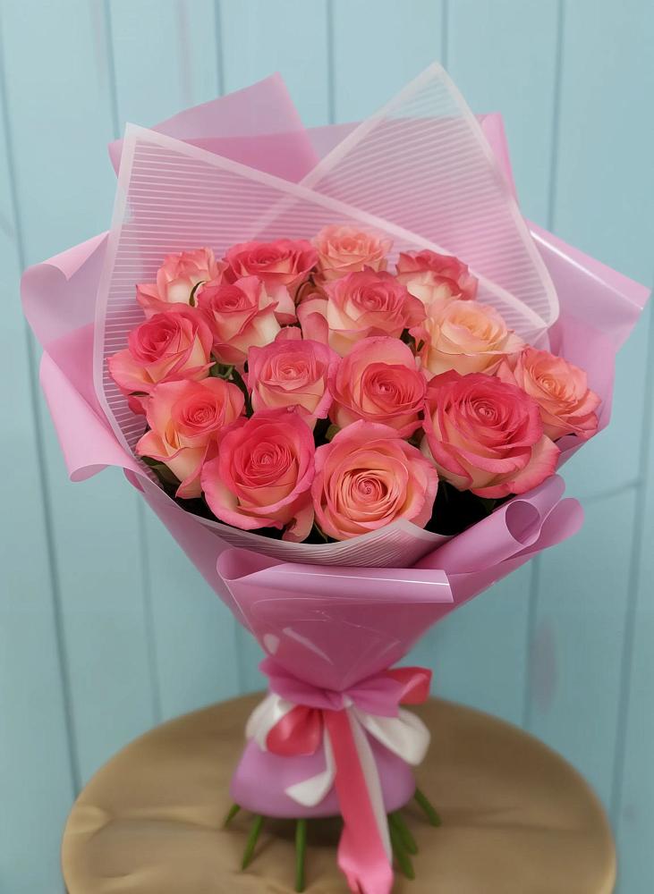 Букет 15 Розовых роз Равель в Баранчинский