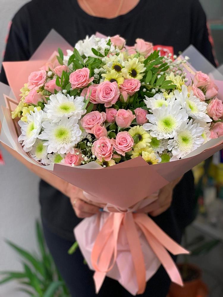 Букет цветов из: Розы и Хризантемы в Баранчинский
