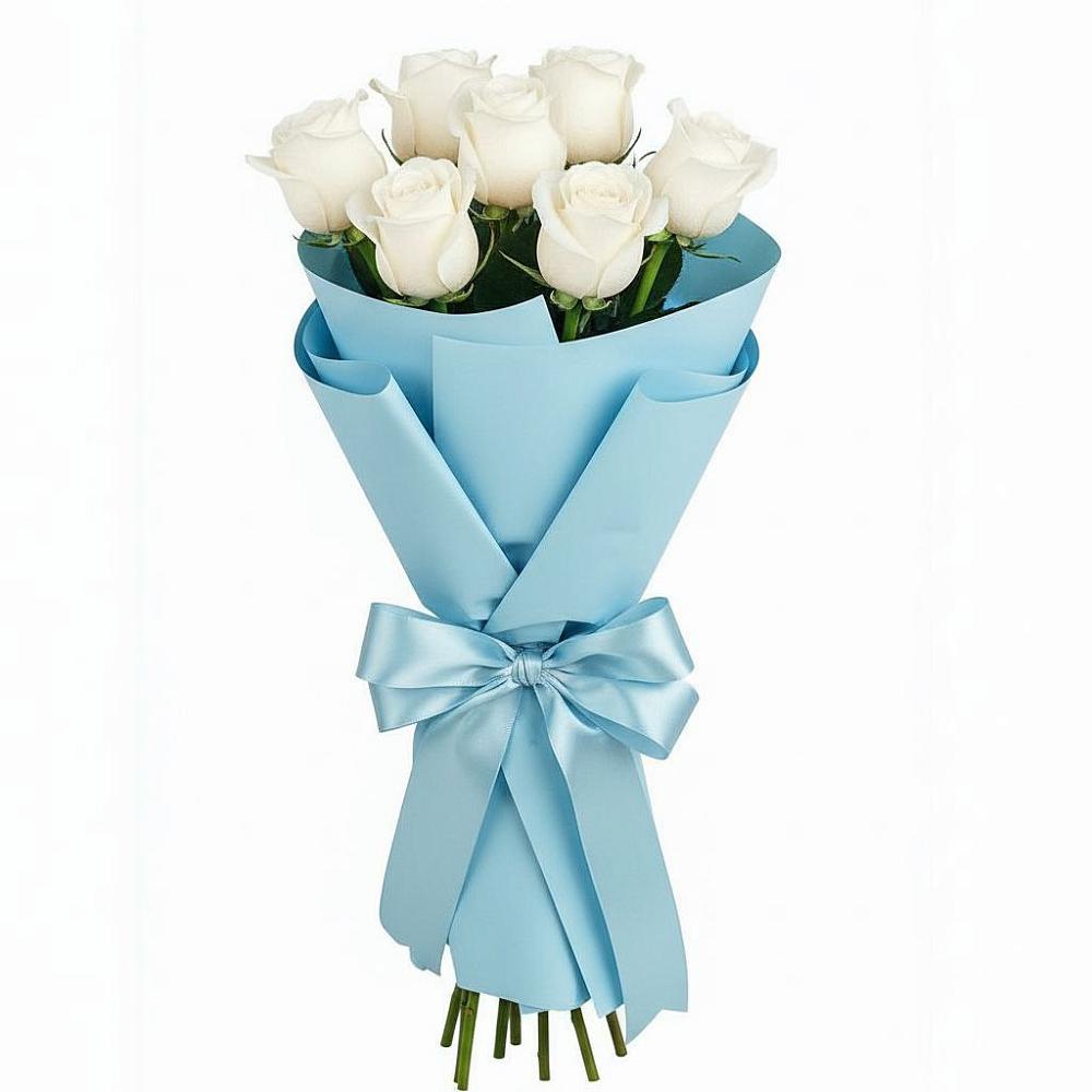 Букет 7 белых роз Проуд в Баранчинский