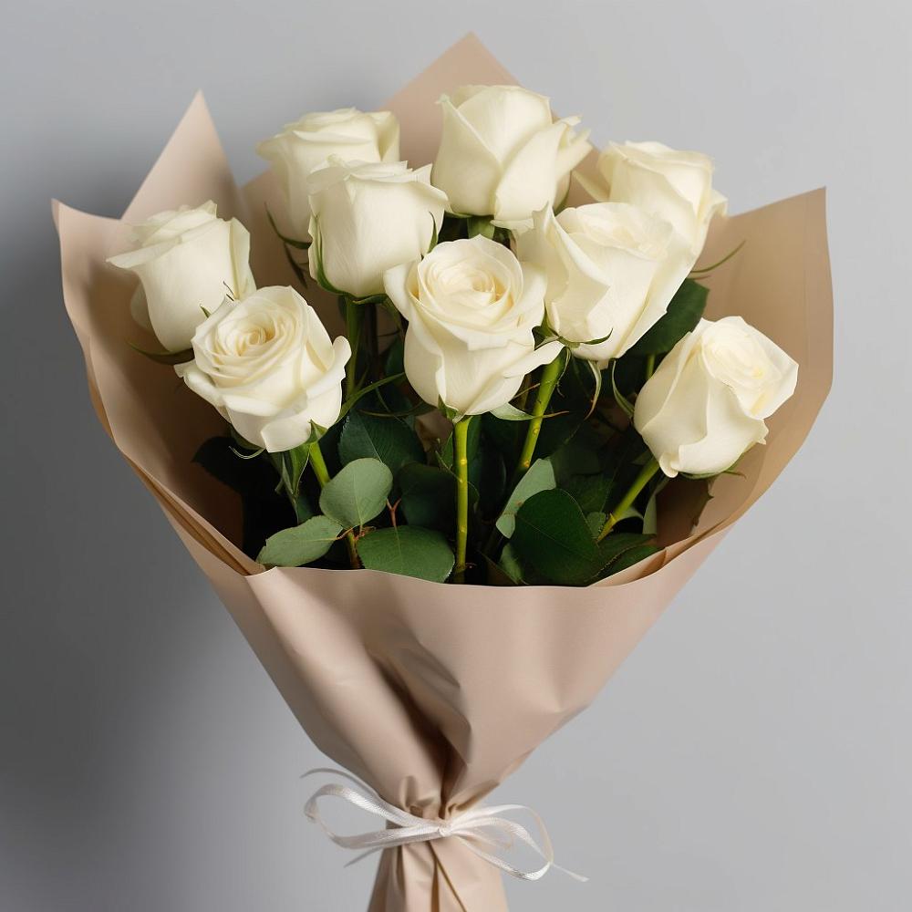 Букет 9 Белых роз Эдлесс Лав в Баранчинский
