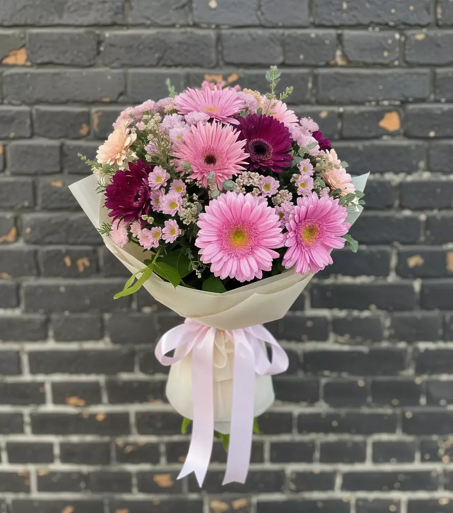 Букет цветов из: Герберы и Хризантемы в Баранчинский
