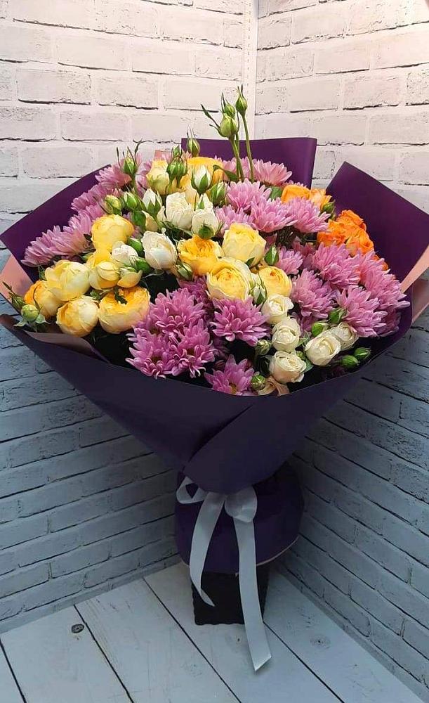 Букет цветов из: Хризантемы и Розы в Баранчинский