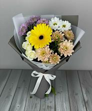 Букет цветов из:  Розы, Герберы и Хризантемы в Баранчинский