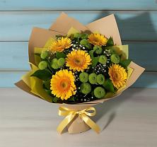 Букет цветов из:  Герберы и Хризантемы в Баранчинский