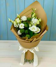 Букет цветов из:  Хризантемы и Лизиантусы в Баранчинский