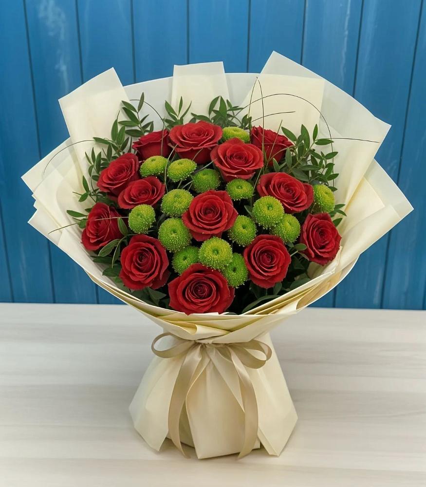 Букет цветов из: Розы и Хризантемы в Баранчинский