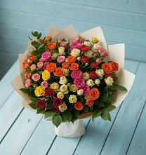 Букет Микс из разноцветных кустовых роз #REPLACE_PRED# Баранчинский